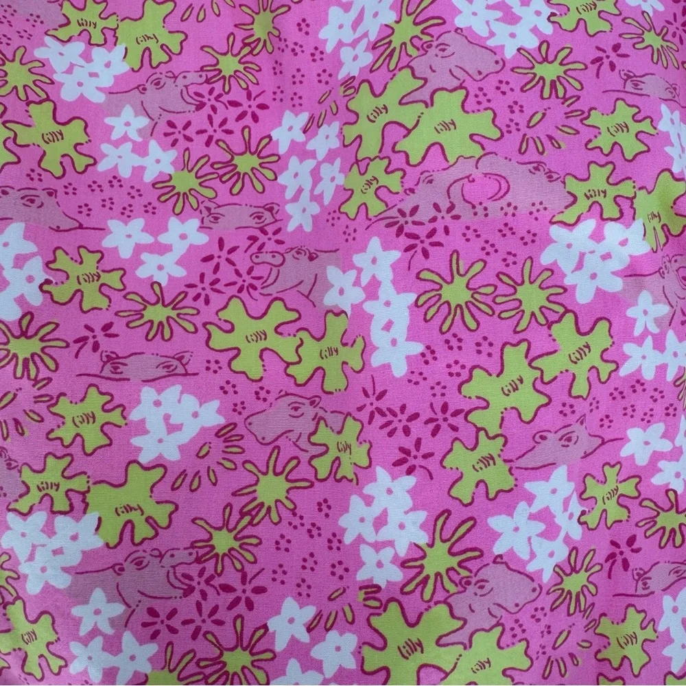 Vintage Lilly Pulitzer Happy‎ Hippo Floral Mini Pencil Skirt 6
